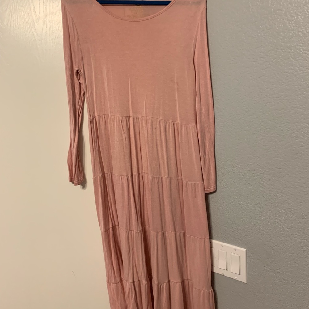 Light pink dress.